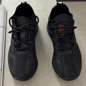 Adidas Men's Black and Red Athletic Shoes